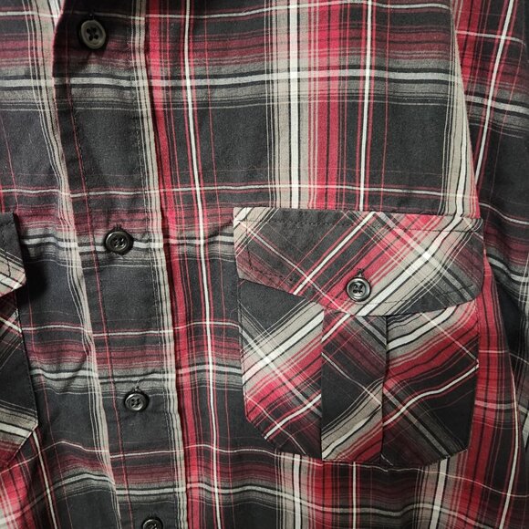Beverly Hills Polo Club Men’s Plaid Short Sleeve Button-Up Shirt Size Large - Picture 5 of 6